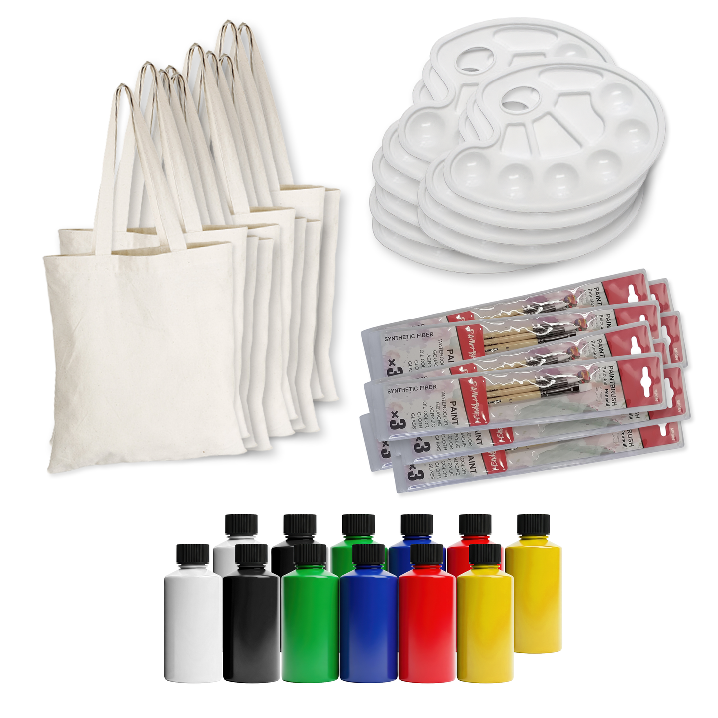 Tote Bag Sip and Paint Party Kits – Totes, Paint, Palettes & Brushes