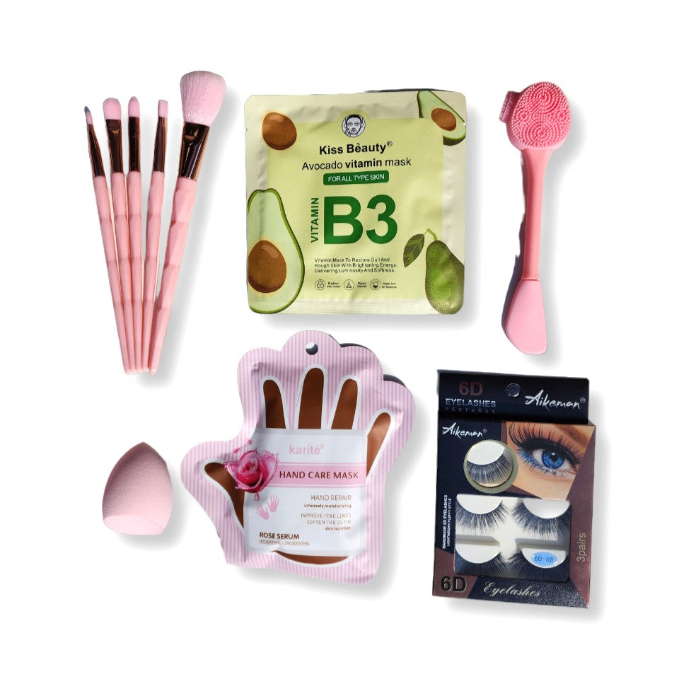 Makeup Gift Box Set - Brushes, Masks, Beauty Blender, Eyelashes Set