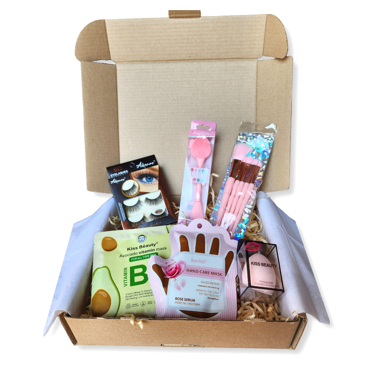 Makeup Gift Box Set - Brushes, Masks, Beauty Blender, Eyelashes Set