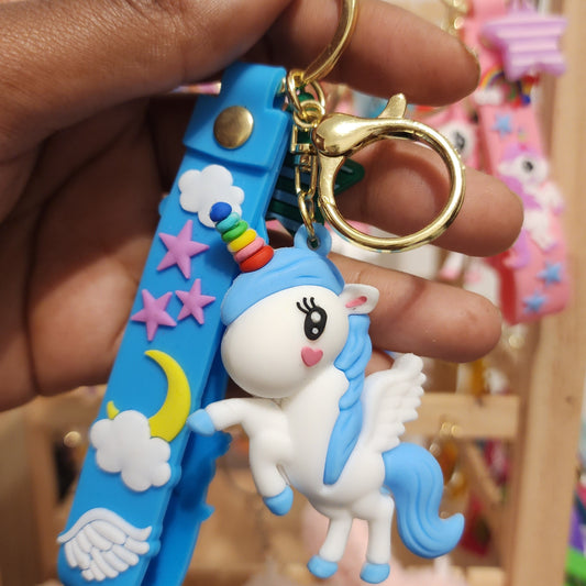 Cute Kawaii Cartoon Unicorn Keychain Keyring