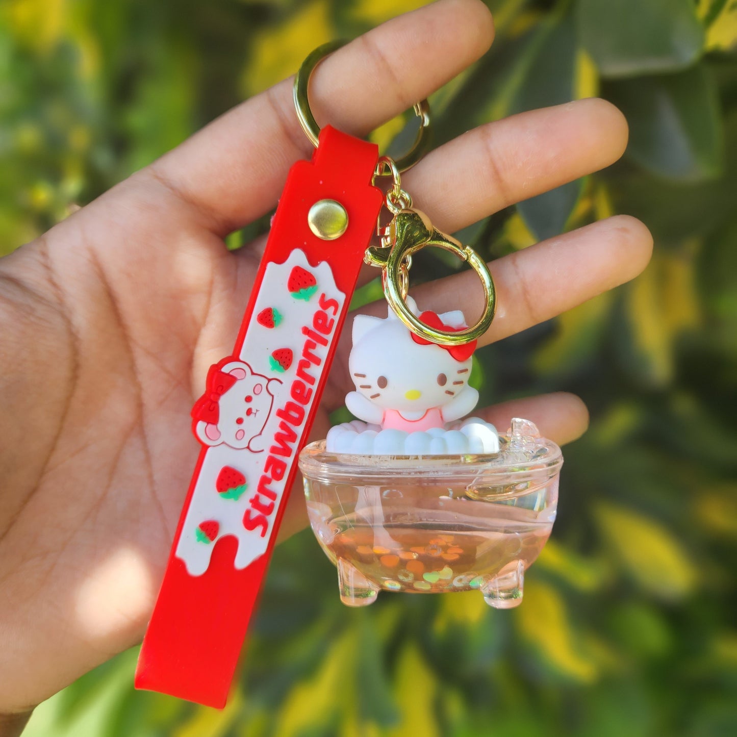 Cute Hello Kitty Bathtub Keychain / Keyring