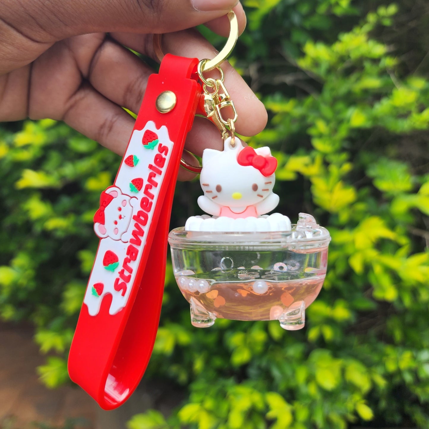 Cute Hello Kitty Bathtub Keychain / Keyring