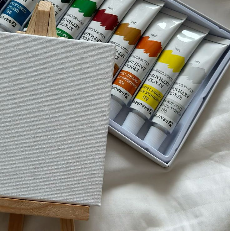 Mini Canvas Painting Kit Gift Set – Canvasses, Paint, Palette & Brushes