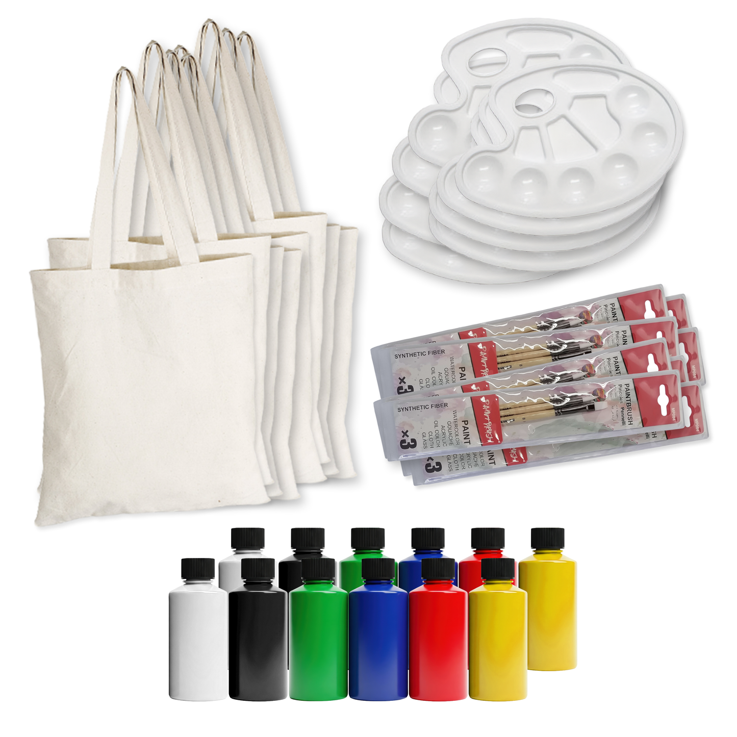 Tote Bag Sip and Paint Party Kits – Totes, Paint, Palettes & Brushes