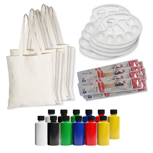 Tote Bag Sip and Paint Party Kits – Totes, Paint, Palettes & Brushes