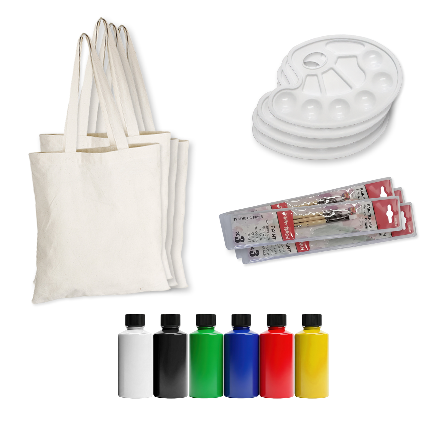 Tote Bag Sip and Paint Party Kits – Totes, Paint, Palettes & Brushes