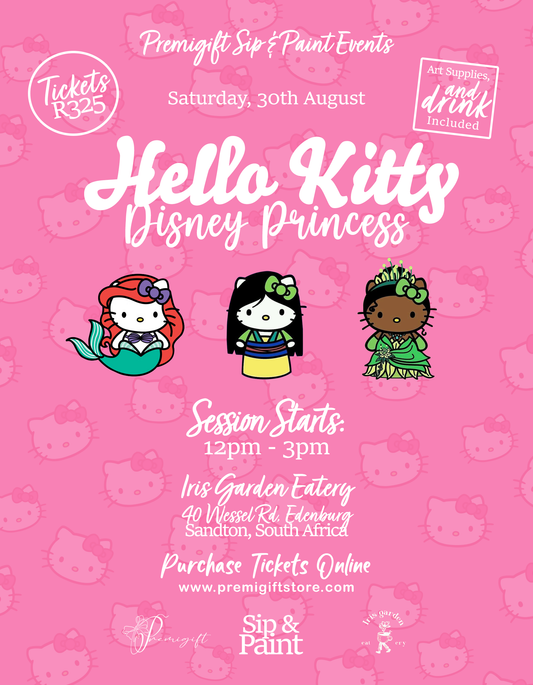 Hello Kitty Disney Princess Sip & Paint Tickets - 30 August