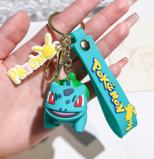 Charmander, Squirtle, Bulbasaur Pokemon Keychain Keyring Bundle