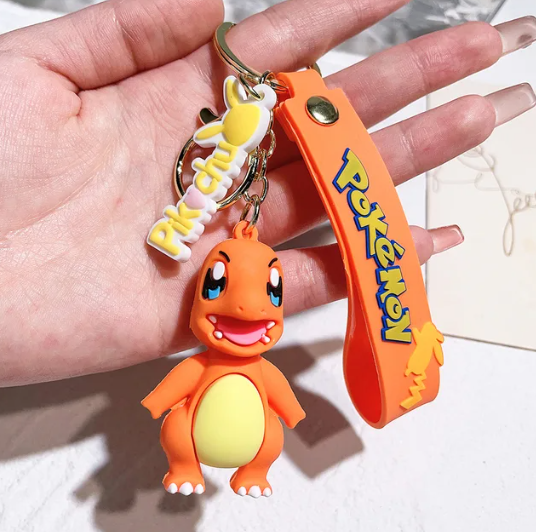 Charmander, Squirtle, Bulbasaur Pokemon Keychain Keyring Bundle