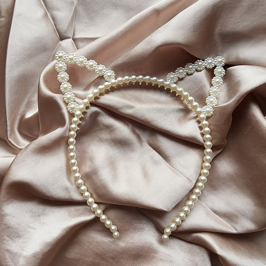 Pearl Kitty Ear Alice Band