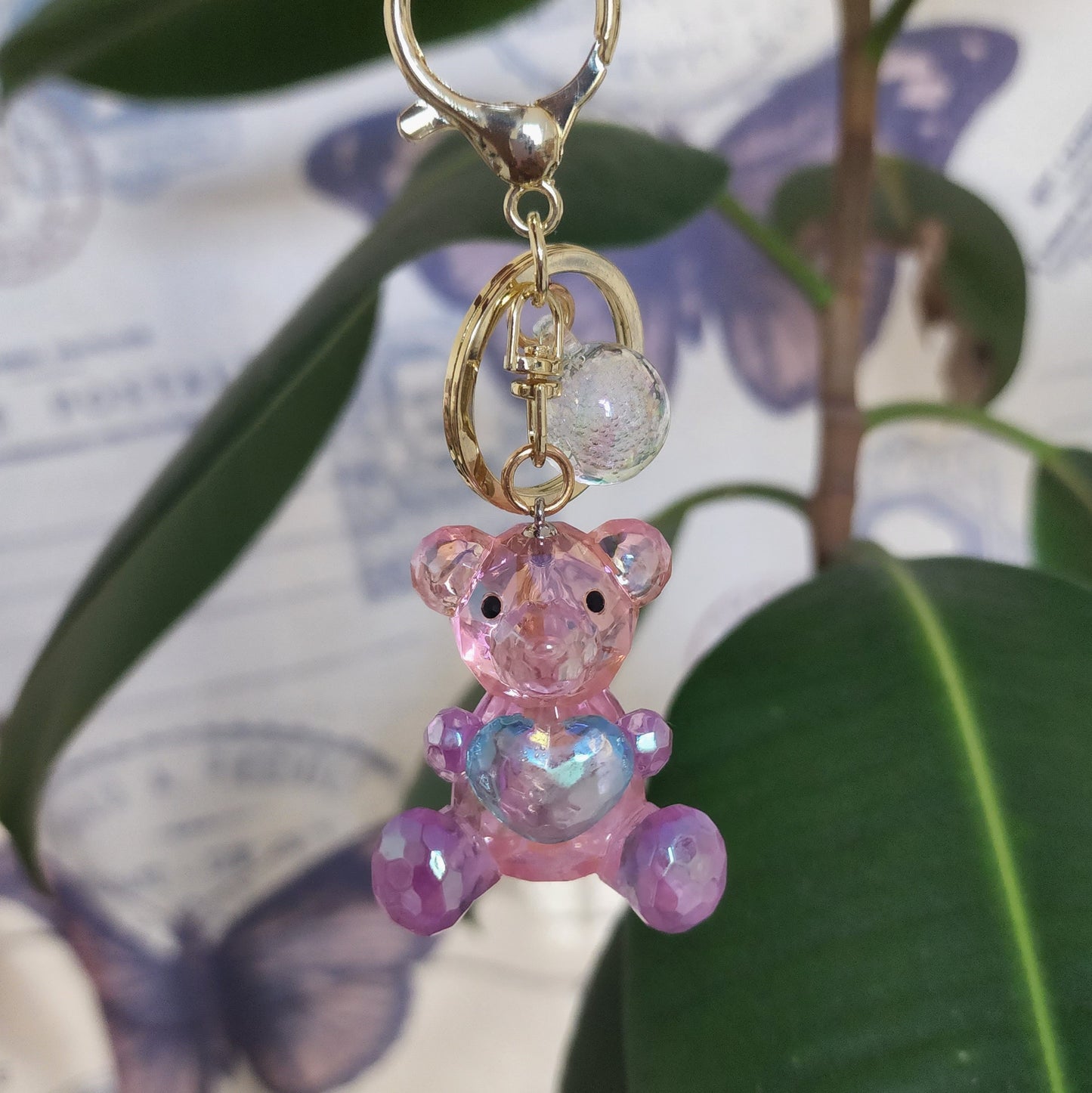 Crystal Teddy Bear Keychain