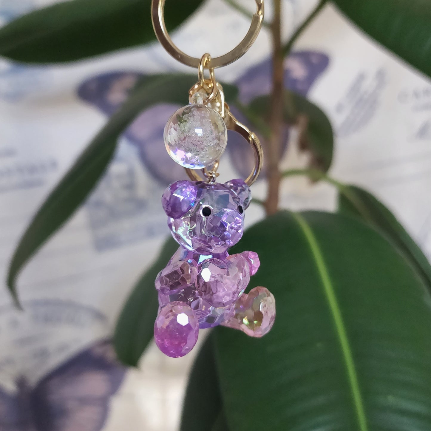 Crystal Teddy Bear Keychain