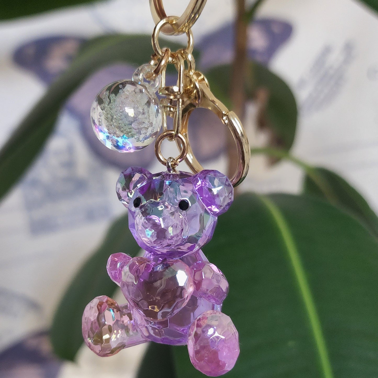 Crystal Teddy Bear Keychain