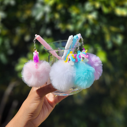Fluffy Pom Pom Unicorn Pen