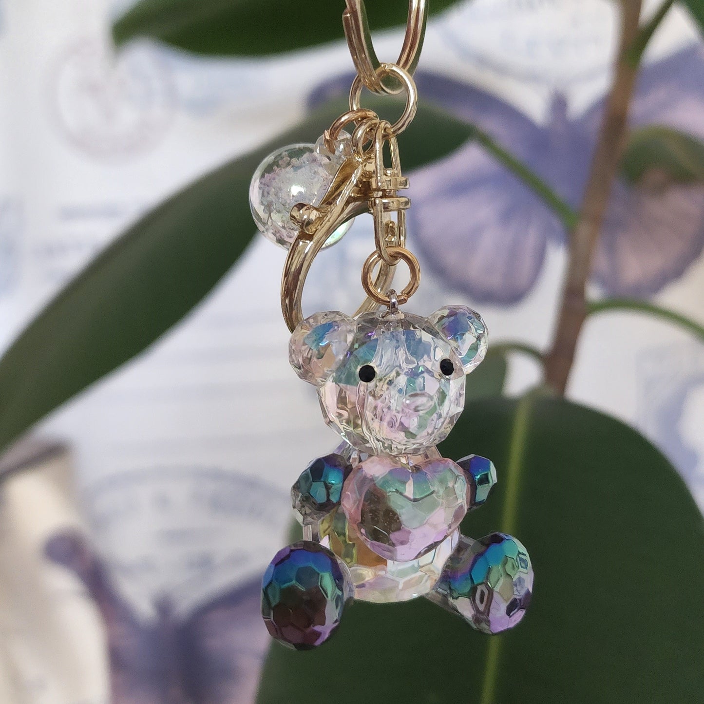 Crystal Teddy Bear Keychain