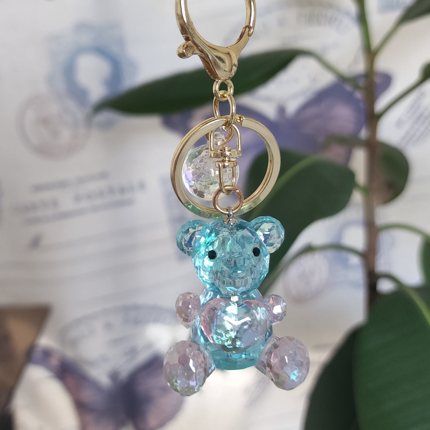 Crystal Teddy Bear Keychain