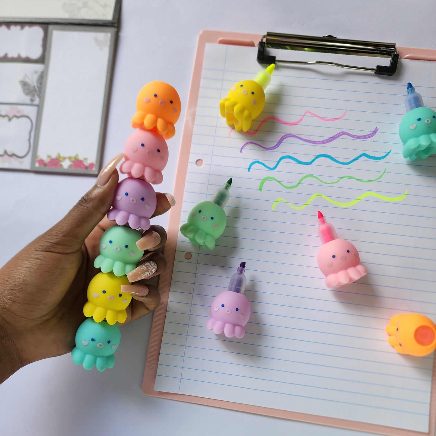 Cute Octopus Pastel Highlighters